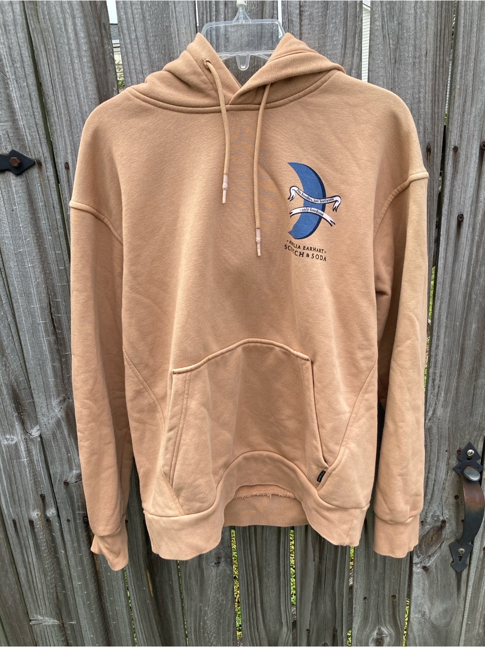 Scotch & Soda Amelia Earhart Unisex Tan Hoodie- Size Medium